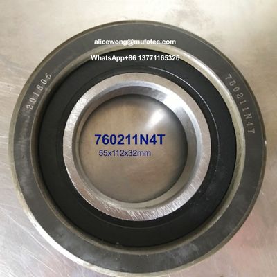 760211N4T 55x112x32mm P0 Precision Lift Truck Bearings With  Double Rubber Seals