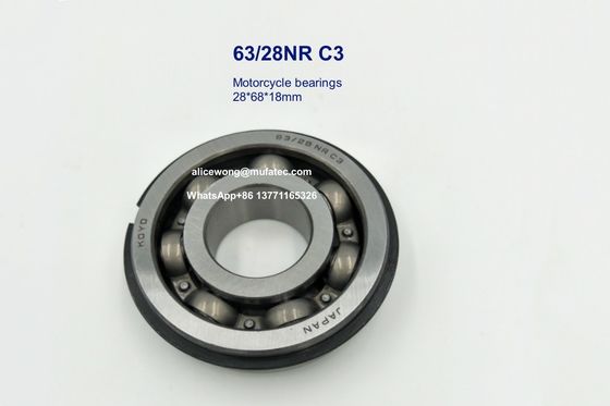 63/28NR C3 Motorcycle Bearings 28x68x18mm with Snap Rings for Automotive Parts